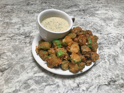 fried-okro-with-creamy-huacatay-sauce