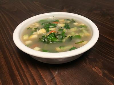 swiss-chard-and-basmati-rice-soup-with-summer-squash